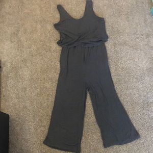 Gray Maternity/ Nursing romper